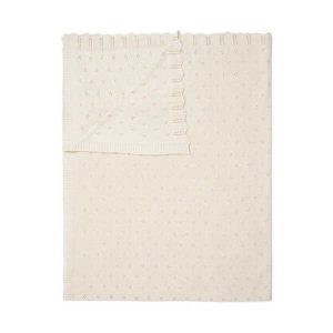 Essenza Plaid Knitted Ajour 130x170cm – Antique White