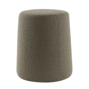 Poef 39x45cm LAURYN Bouclé – Grijs Bruin