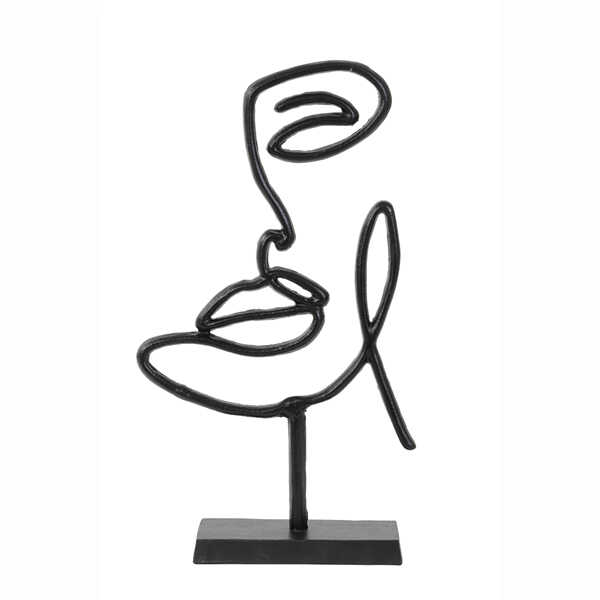 Ornament FACE 43cm – Mat Zwart - Afbeelding 2
