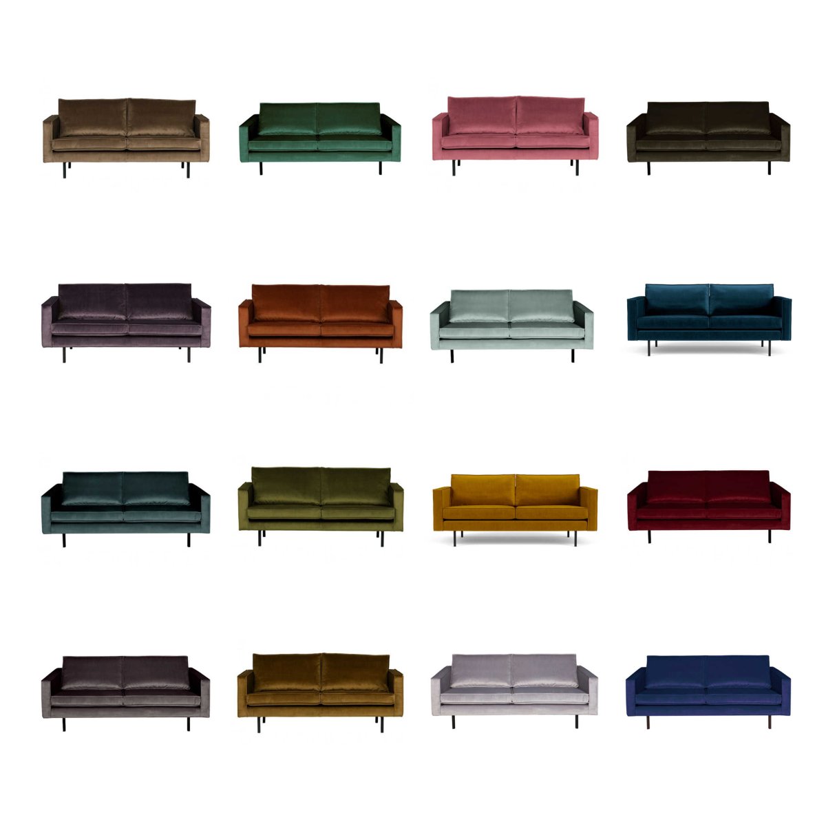 BePureHome Rodeo 2,5-zits bank – Velvet (diverse kleuren) - Afbeelding 3