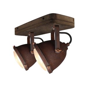 Plafondspot 2L Woody – Roest/hout OP=OP