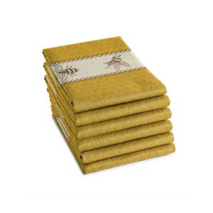 DDDDD Theedoek Bees 60x65cm – Yellow