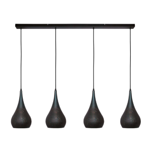 Hanglamp Bruciato- Gevlamd Bruin – 4 Lichts balk