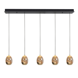 Hanglamp Egg – 5 Lichts Balk – Goud