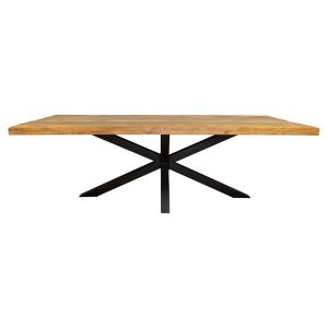 Eettafel Jennifer Rechthoek Matrixpoot 200cm – Mangohout Zwart