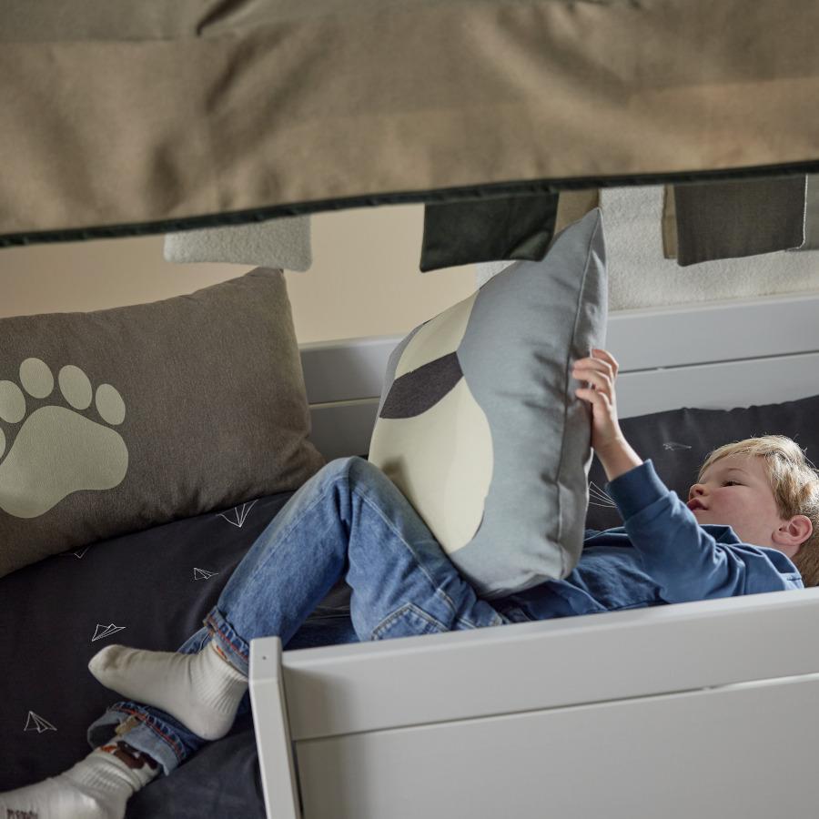 Lifetime Montessori bed 120 x 200 met Premium lattenbodem en dakconstructie Panda Paradise – Wit (Incl. stofdak, achterwand en slinger) - Afbeelding 6