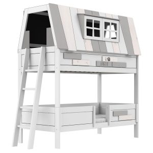Lifetime stapelbed My Hangout 90 x 200 met Deluxe lattenbodems – Wit