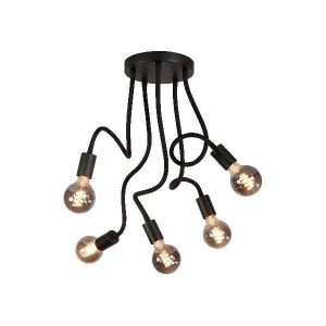 Plafondlamp 5-lichts Flex – Mat zwart