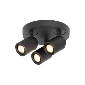 3-lichts Spot Rond Razza – Zwart