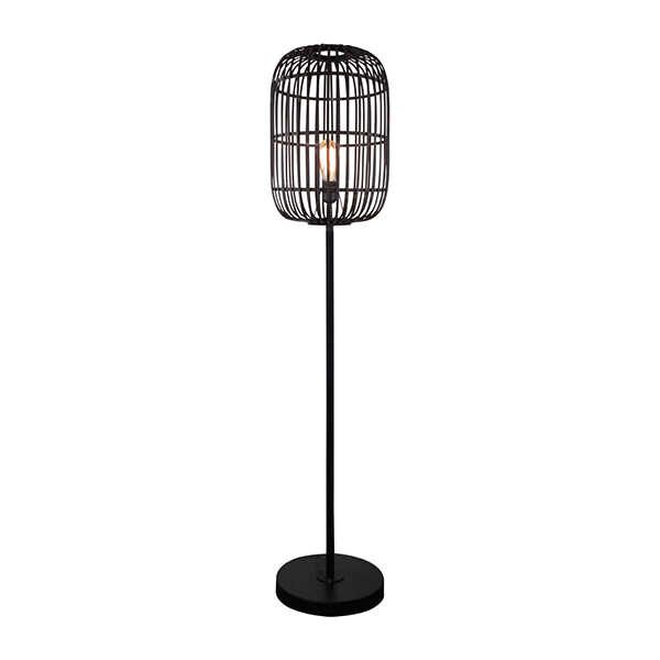 Vloerlamp Treccia – Rotan Zwart OP=OP