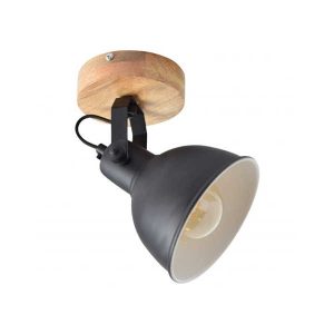 Plafondspot Hout/zwart – Enkel 16cm