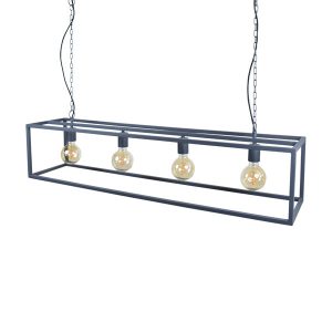 Hanglamp Frame 4-lichts 120cm Zwart/Antraciet