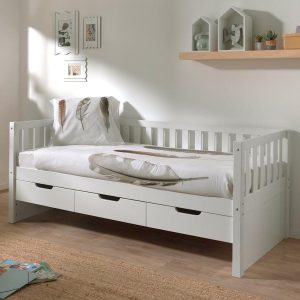 Vipack kajuitbed Fritz 90 x 200 met 3 laden – Wit